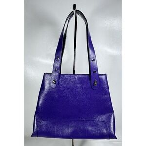 Lamarthe Leather Handbag Purse Shoulder Tote Purple Italy
